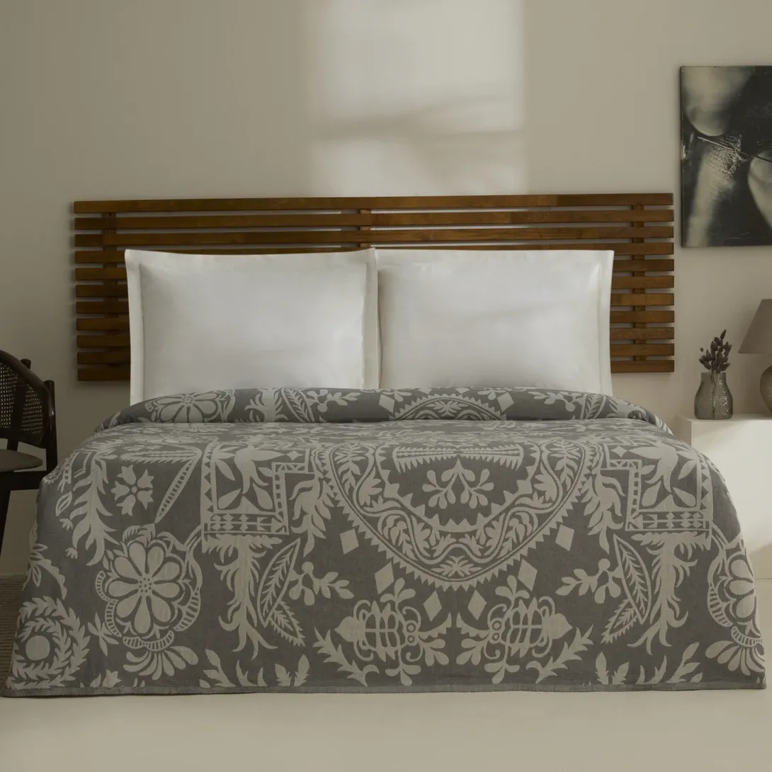 Karaca Home Avery Müslin Çift Kişilik Tek Pike Gri