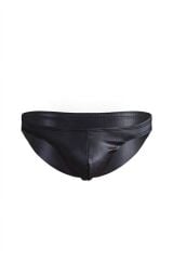 Erkek Siyah Deri Slip XXL
