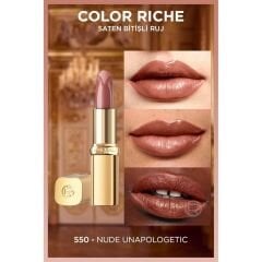 L'ORÉAL PARIS Color Riche Saten Bitişli Ruj - 550 Nude Unapologetic