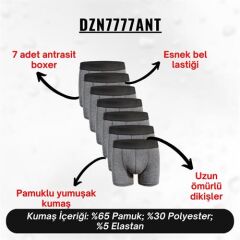 Erkek Boxer Antrasit 7'Li Set