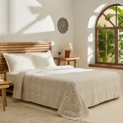 Kaşmir Home Desti %100 Pamuk Çift Kişilik Pike Bej
