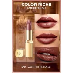 L'ORÉAL PARIS Color Riche Saten Bitişli Ruj - 570 Worth It Intense