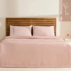 Karaca Home Maisy Bambu Çift Kişilik Pike Takımı Pudra