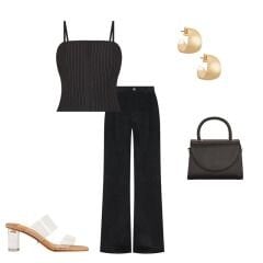 Sasha Top Handle Bag in Black olga berg