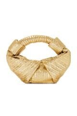 Metallic Raffia Lopsy Bag in Gold & Natural SIMONMILLER