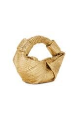 Metallic Raffia Lopsy Bag in Gold & Natural SIMONMILLER
