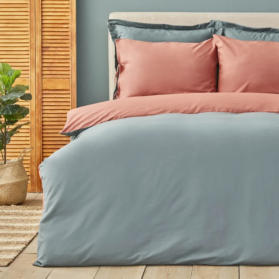 Karaca Home %100 Pamuk Basic Çift Taraflı Çift Kişilik Nevresim Takımı Yeşil