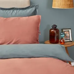 Karaca Home %100 Pamuk Basic Çift Taraflı Çift Kişilik Nevresim Takımı Yeşil