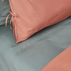 Karaca Home %100 Pamuk Basic Çift Taraflı Çift Kişilik Nevresim Takımı Yeşil