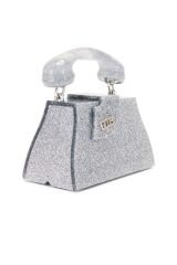 Call Me Glitter Baby Bag in Silver GCDS
