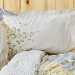 Karaca Home Clarinda %100 Pamuk Çift Kişilik Lastik Çarşaflı Nevresim Takımı Hardal