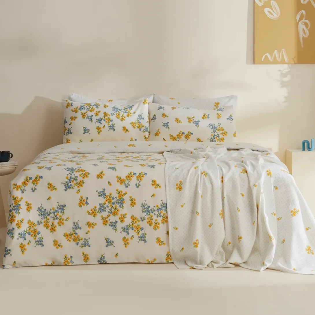 Karaca Home Mizu %100 Pamuk Çift Kişilik Pike Hediyeli Nevresim Takımı