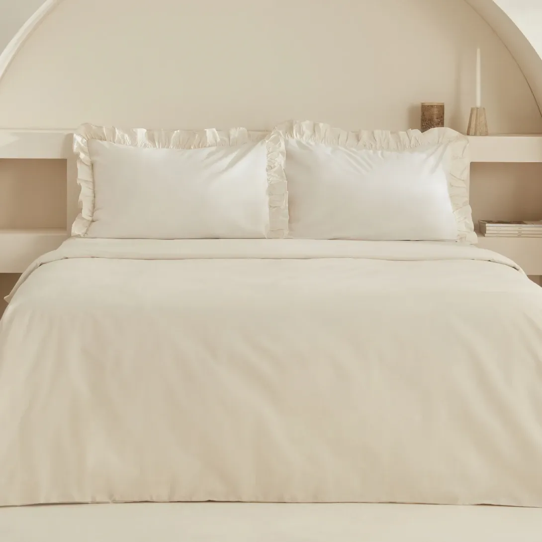Karaca Home Pure %100 Pamuk Çift Kişilik Nevresim Takımı Ekru