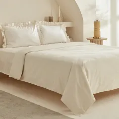Karaca Home Pure %100 Pamuk Çift Kişilik Nevresim Takımı Ekru