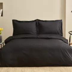 Karaca Home Uniq %100 Pamuk Saten Çift Kişilik Nevresim Takımı Siyah