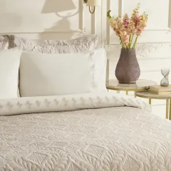 Karaca Home Glory Çift kişilik%100 Pamuk 7 Parça Düet Set Bej