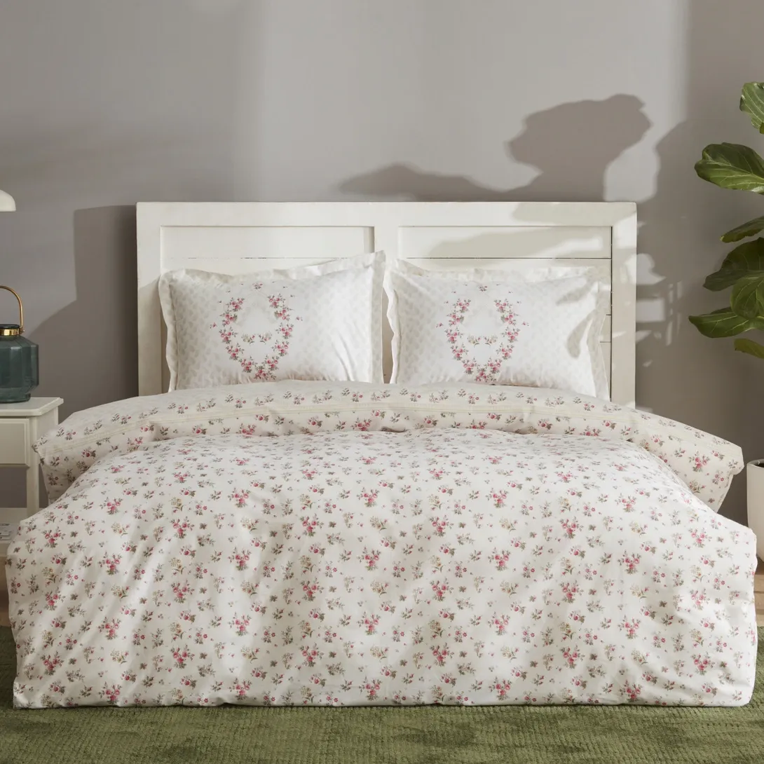 Karaca Home Sonya %100 Pamuk Çift Kişilik Nevresim Takımı Bordo