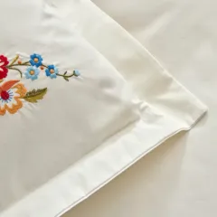 Karaca Home Blanca %100 Pamuk Çift Kişilik Nakışlı Nevresim Takımı Beyaz