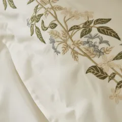 Karaca Home Nancy %100 Pamuk Çift Kişilik Nakışlı Nevresim Takımı Beyaz