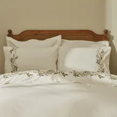 Karaca Home Nancy %100 Pamuk Çift Kişilik Nakışlı Nevresim Takımı Beyaz