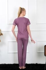 Akbeniz Kadın Mürdüm Kısa Kol Pijama Takım 20388