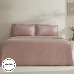 Karaca Home Jemma 120 Tel %100 Pamuk Saten Çift Kişilik Nevresim Takımı Pudra