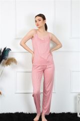 Akbeniz Kadın İp Askılı Somon Pijama Takım 4136