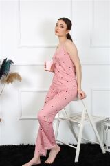 Akbeniz Kadın İp Askılı Somon Pijama Takım 4138