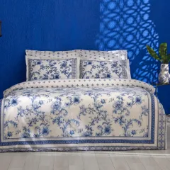 Karaca Home Rosario %100 Pamuk Çift Kişilik Nevresim Takımı Mavi