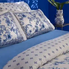 Karaca Home Rosario %100 Pamuk Çift Kişilik Nevresim Takımı Mavi