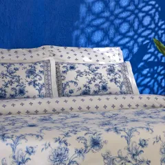 Karaca Home Rosario %100 Pamuk Çift Kişilik Nevresim Takımı Mavi