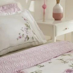 Karaca Home Rosales %100 Pamuk 120 Tel Çift Kişilik Saten Nevresim Takımı