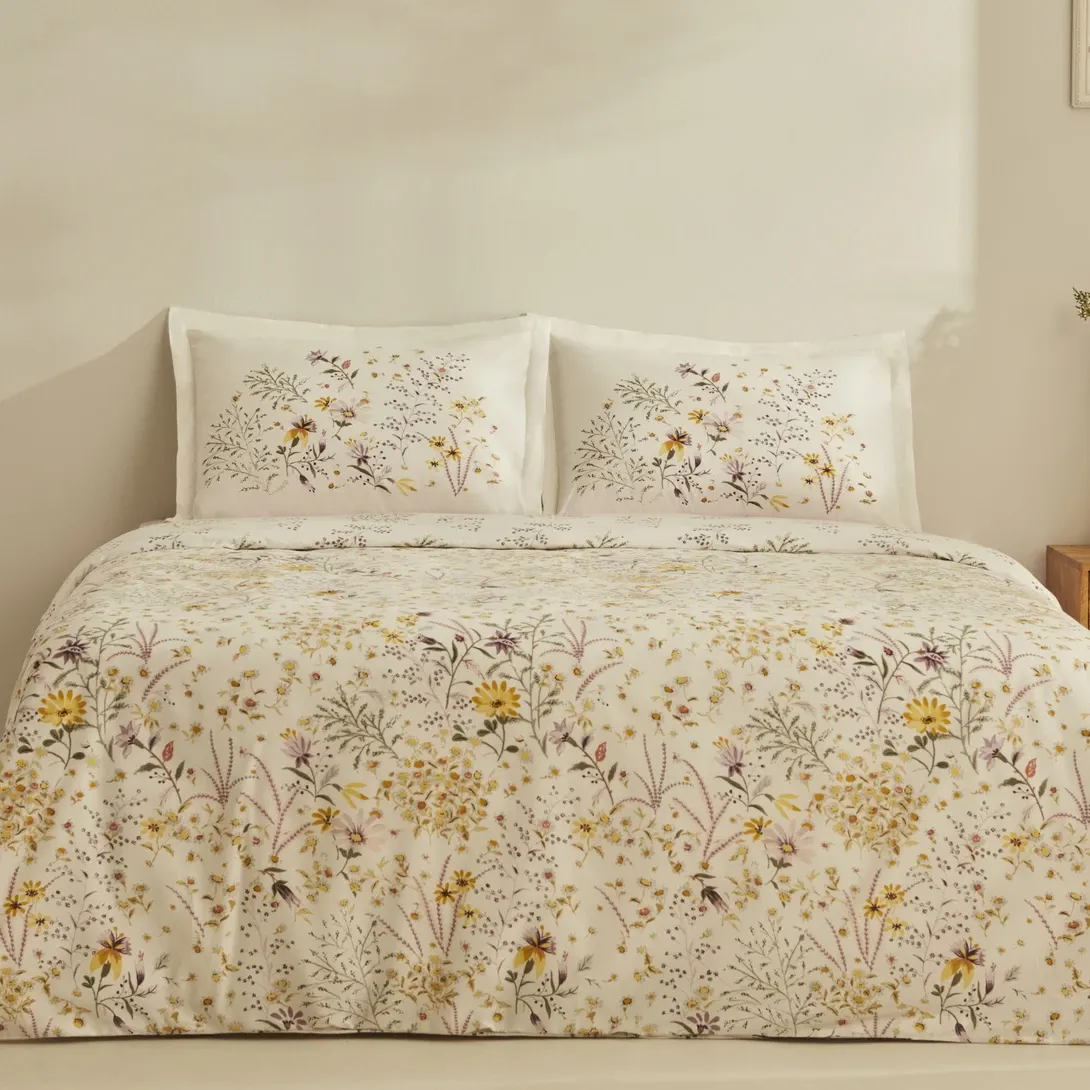 Karaca Home Lussi Sarı %100 Pamuk Çift Kişilik Nevresim Takımı