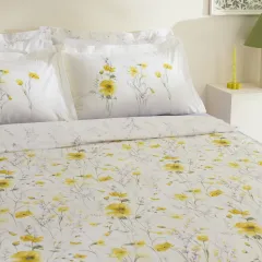 Karaca Home Rosella %100 Pamuk Çift Kişilik Nevresim Takımı Sarı