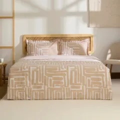 Kaşmir Home Mosy %100 Pamuk Çift Kişilik Nevresim Takımı Bej