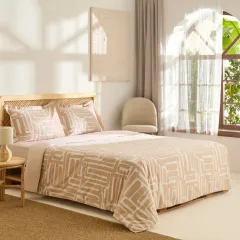 Kaşmir Home Mosy %100 Pamuk Çift Kişilik Nevresim Takımı Bej