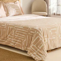 Kaşmir Home Mosy %100 Pamuk Çift Kişilik Nevresim Takımı Bej