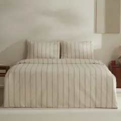 Karaca Home Keos Çift Kişilik İpliği Boyalı Nevresim Takımı Beyaz
