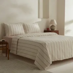 Karaca Home Keos Çift Kişilik İpliği Boyalı Nevresim Takımı Beyaz