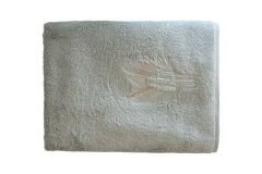 BOMONTI TOWEL 90X150 FEATHER EMBROIDERED GREEN COLOR