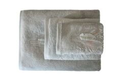 BOMONTI TOWEL 90X150 FEATHER EMBROIDERED GREEN COLOR