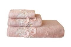 BOMONTI TOWEL 30X50 BIRD EMBROIDERED CREAM COLOR