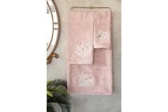 BOMONTI TOWEL 30X50 BIRD EMBROIDERED CREAM COLOR