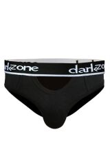Erkek Siyah Önü Açık Slip Külot L