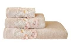 BOMONTI TOWEL 50X90 BIRD EMBROIDERED STONE COLOR