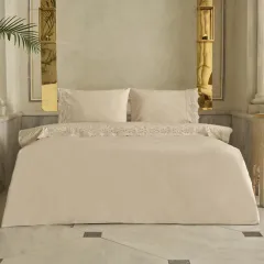 Karaca Home Carmello Brodeli %100 Pamuk Çift Kişilik Nevresim Takımı Bej