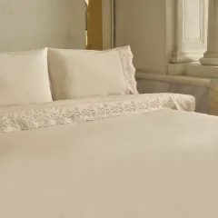 Karaca Home Carmello Brodeli %100 Pamuk Çift Kişilik Nevresim Takımı Bej