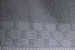 JACQUARD GEOMETRIC PATTERNED BORDERED TOWEL 30X50CM BLUE