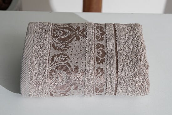 DAMAKS PATTERNED BORDERED TOWEL 30X50CM MINK