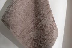 DAMAKS PATTERNED BORDERED TOWEL 30X50CM MINK